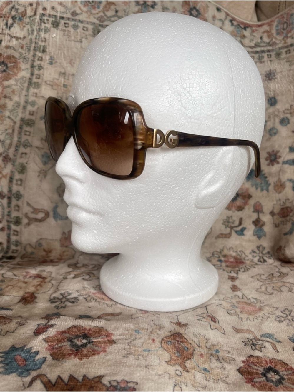 Dolce & Gabbana VintageTortoiseshell Frame Sunglasses with Brown Gradient Lenses